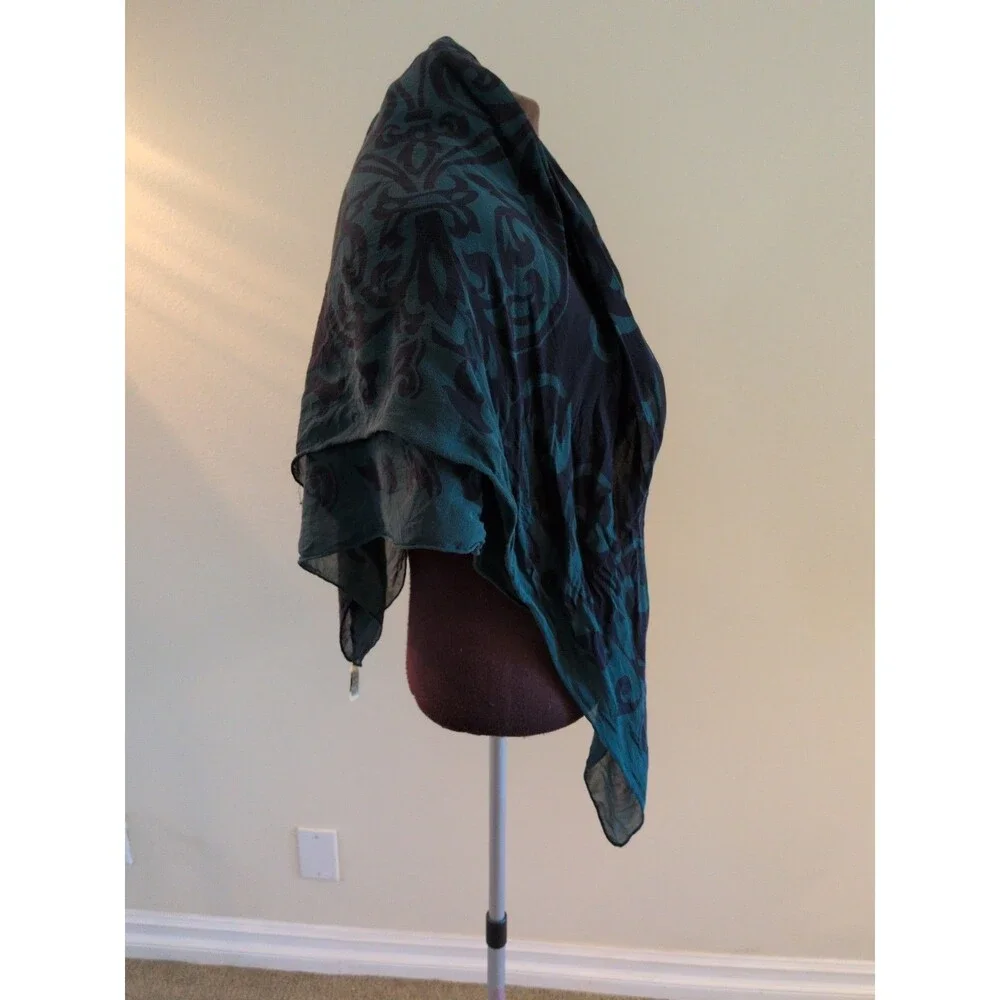 Vintage Georgiou 100% Silk Paisley Scarf 45x45”  Swirl Pattern Large Wrap / Top